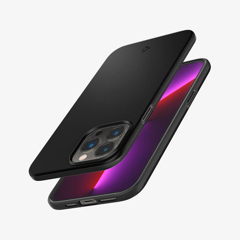 ACS03674 - iPhone 13 Pro Max Case Thin Fit in black showing the back